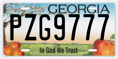 GA license plate PZG9777