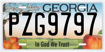 GA license plate PZG9797