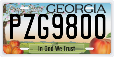 GA license plate PZG9800