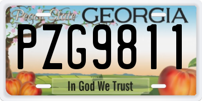 GA license plate PZG9811