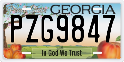 GA license plate PZG9847