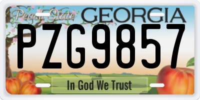 GA license plate PZG9857