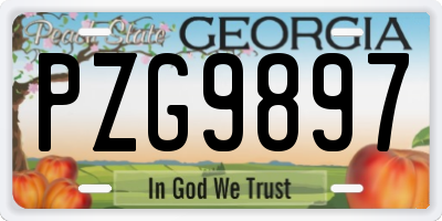 GA license plate PZG9897