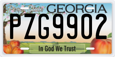 GA license plate PZG9902