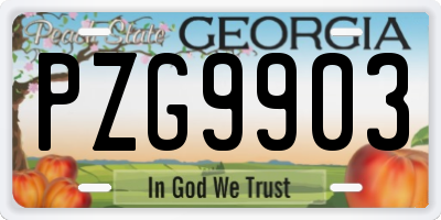 GA license plate PZG9903