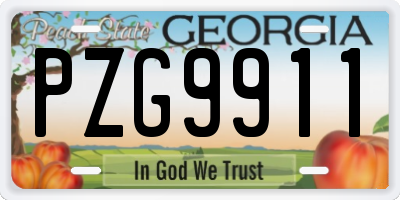 GA license plate PZG9911
