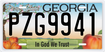 GA license plate PZG9941