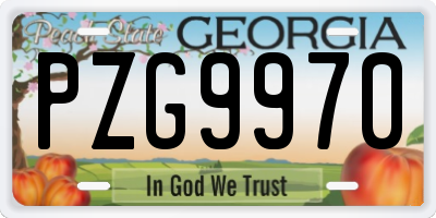 GA license plate PZG9970