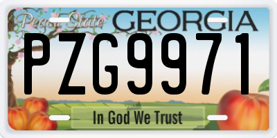 GA license plate PZG9971
