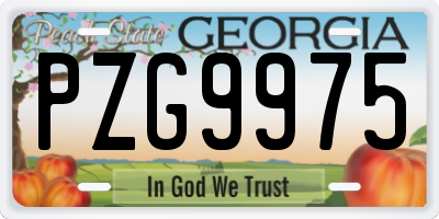 GA license plate PZG9975