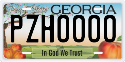 GA license plate PZH0000
