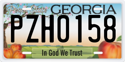 GA license plate PZH0158
