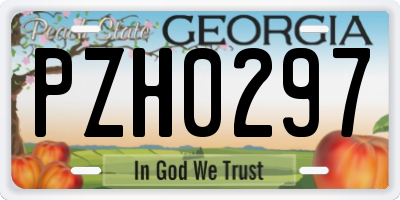 GA license plate PZH0297