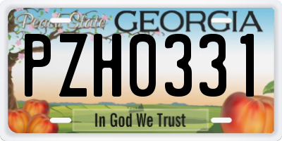 GA license plate PZH0331