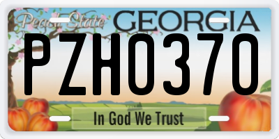 GA license plate PZH0370