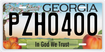 GA license plate PZH0400