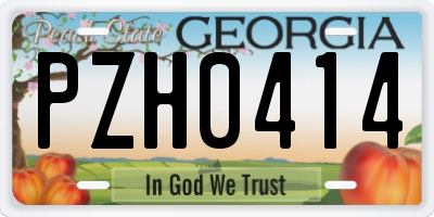 GA license plate PZH0414