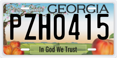 GA license plate PZH0415