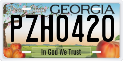 GA license plate PZH0420