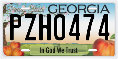 GA license plate PZH0474
