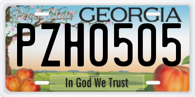 GA license plate PZH0505