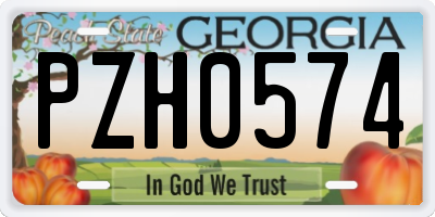 GA license plate PZH0574