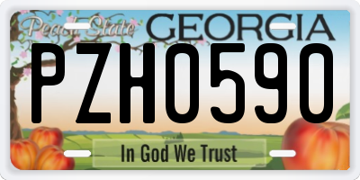 GA license plate PZH0590