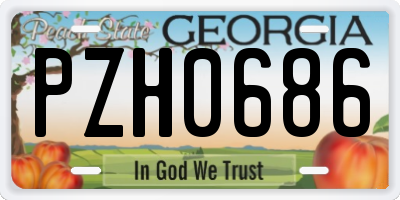 GA license plate PZH0686