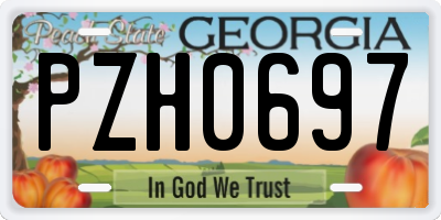 GA license plate PZH0697