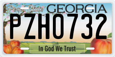 GA license plate PZH0732