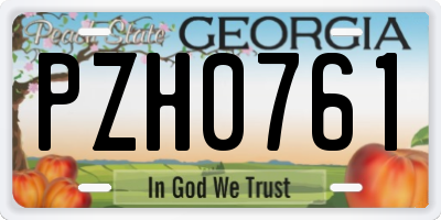 GA license plate PZH0761