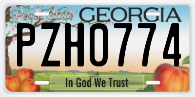 GA license plate PZH0774