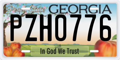 GA license plate PZH0776