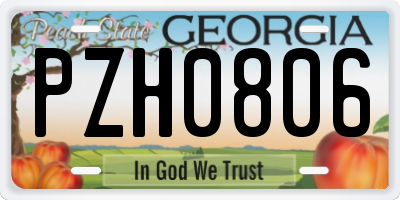 GA license plate PZH0806