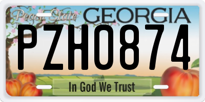 GA license plate PZH0874