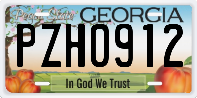 GA license plate PZH0912