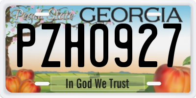 GA license plate PZH0927