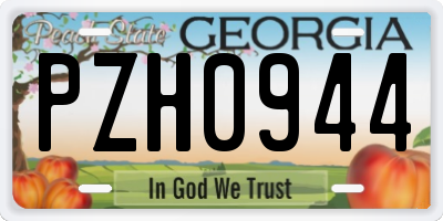 GA license plate PZH0944