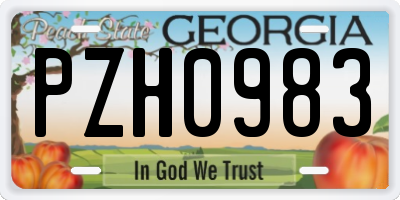 GA license plate PZH0983