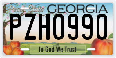 GA license plate PZH0990