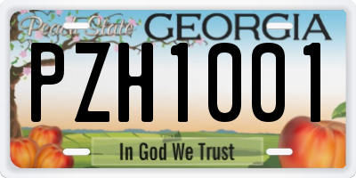 GA license plate PZH1001