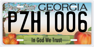 GA license plate PZH1006