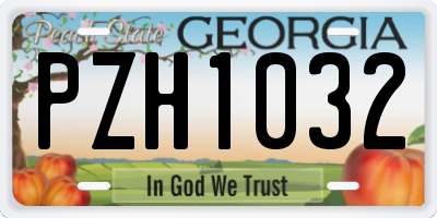 GA license plate PZH1032