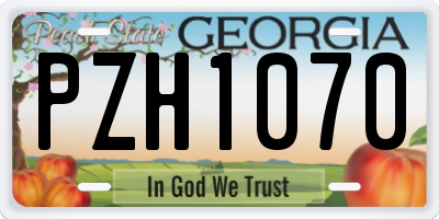 GA license plate PZH1070