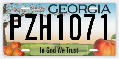 GA license plate PZH1071