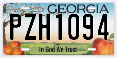 GA license plate PZH1094