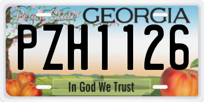 GA license plate PZH1126