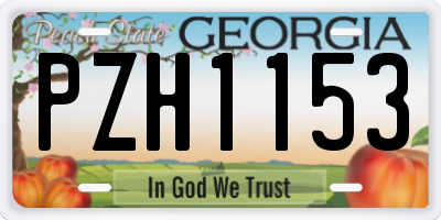 GA license plate PZH1153
