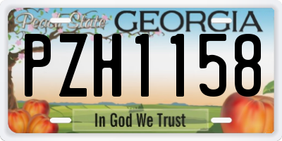 GA license plate PZH1158