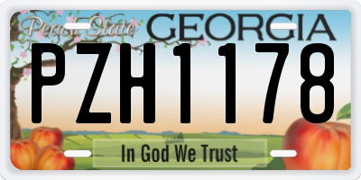 GA license plate PZH1178